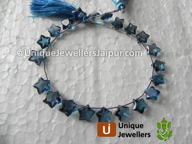 London Blue Topaz Star Cut Beads